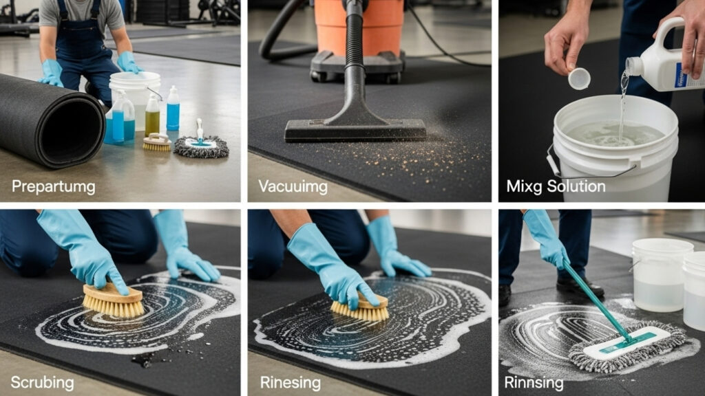 how to clean gym floor mats