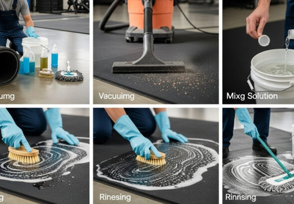 how to clean gym floor mats