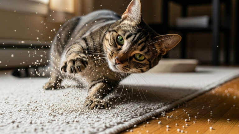 how to get cat litter out of carpet