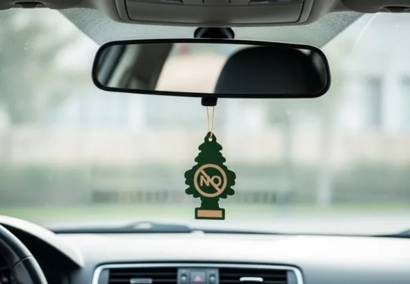 are you allowed to hang air freshener in car
