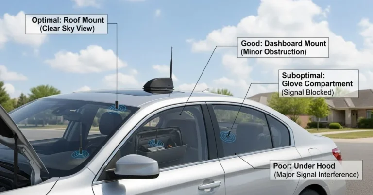 where to mount gps antenna on car